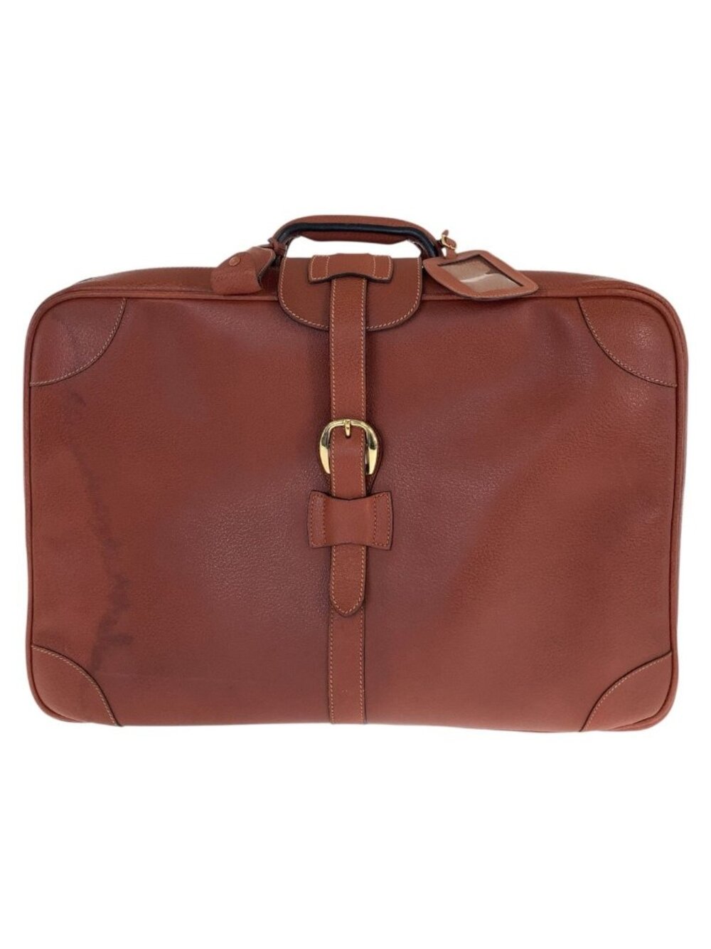 Gucci Vintage Brown Gold Leather 010 123 55 Suitcase Briefcase Boston Bag